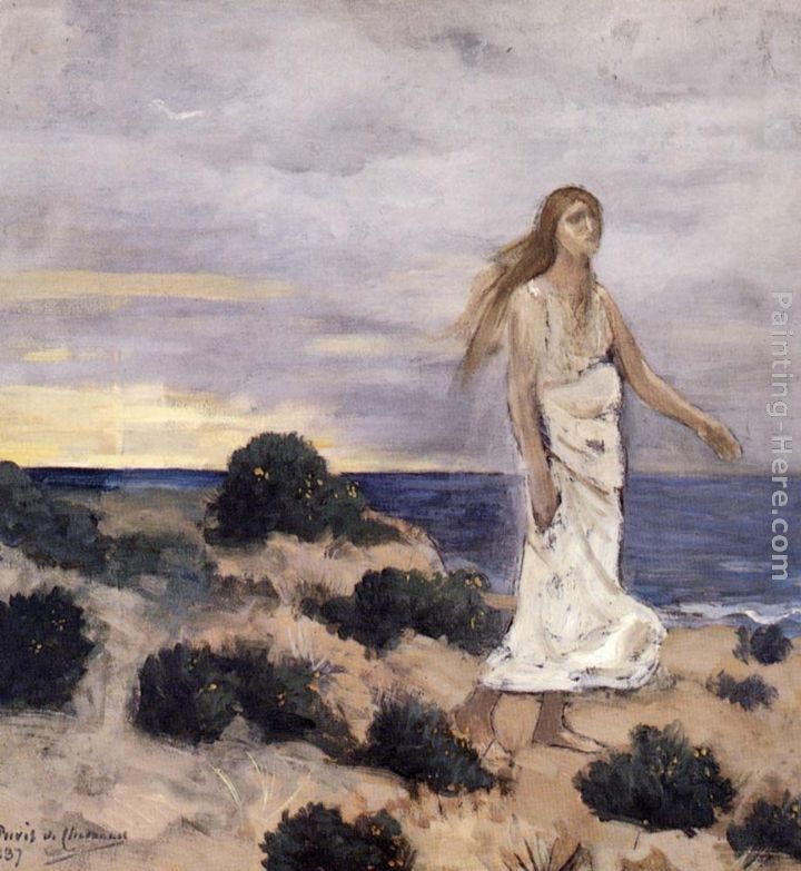Pierre Cecile Puvis de Chavannes Woman By The Sea